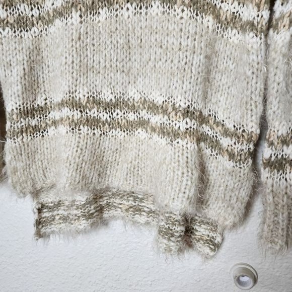 Free People Linus Stripe Pullover Sweater in Natural Combo Women's Size Small - Picture 3 of 10